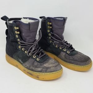 Nike SF AF1 Air Force One Sherpa Lined Boots Shoes Gray BV0130 001 size 9 PRM